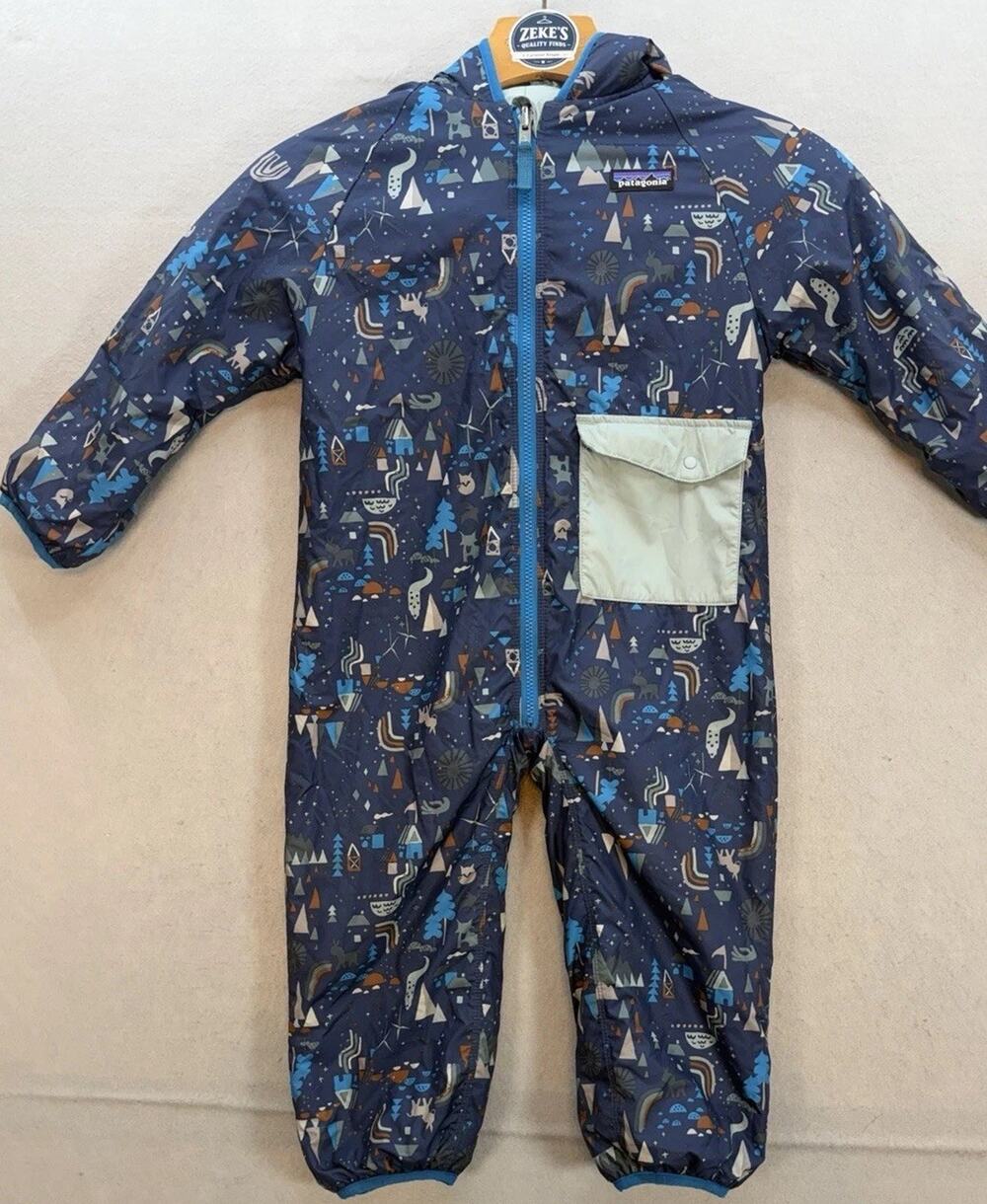 Patagonia Baby Toddler One Piece Bunting Snowsuit Hooded Blue 2T? Style 31489